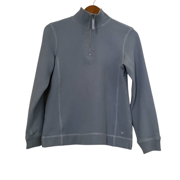 Eddie Bauer Women 1/2 Zip Sweater Sz S Light Blue Classic Preppy Old Money - Picture 1 of 11